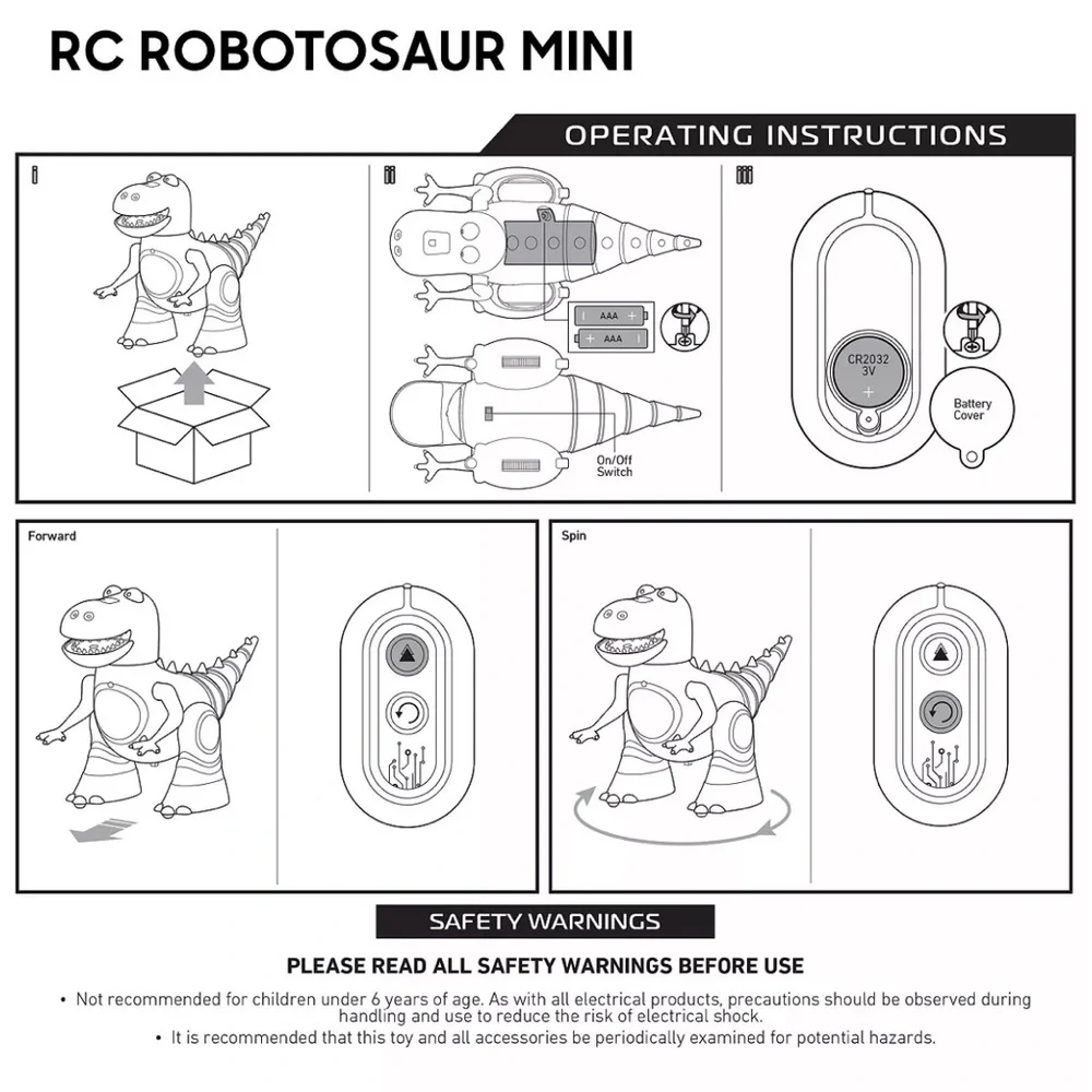 🦖 SHARPER IMAGE Mini RC Robotosaur Dinosaur